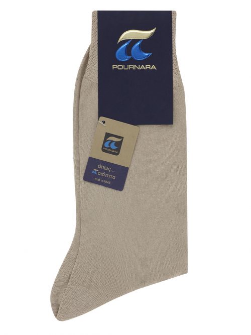 Κάλτσα Πουρνάρα μερσεριζέ μπεζ ανοιχτό 12(44-46)