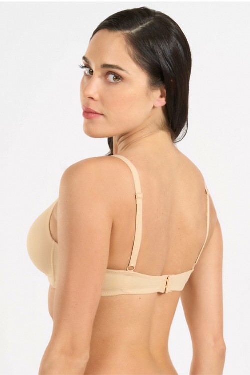 Γυναικείο σουτιέν Spiman χωρίς μπανέλα με μαλακή επένδυση Μπεζ 3