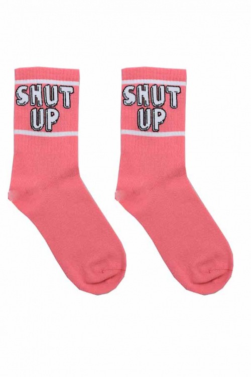 Κάλτσες unisex ροζ shut up