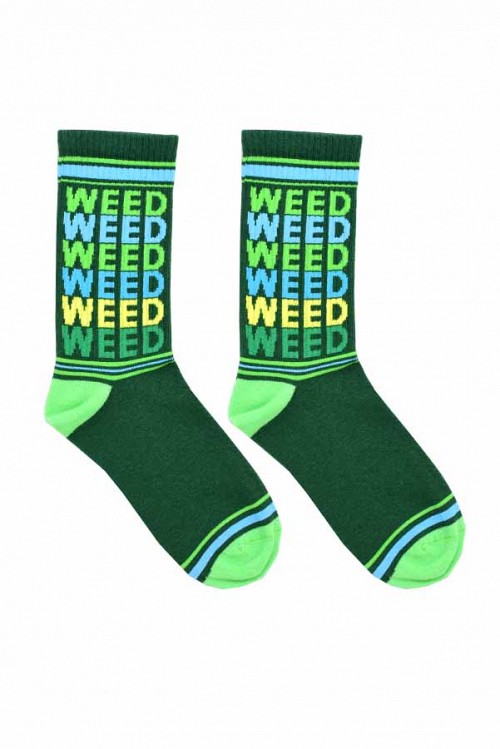 Κάλτσες unisex πράσινες weed