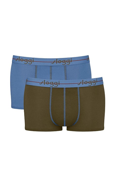 Boxer sloggi 2 τεμάχια χακί-γαλάζιο