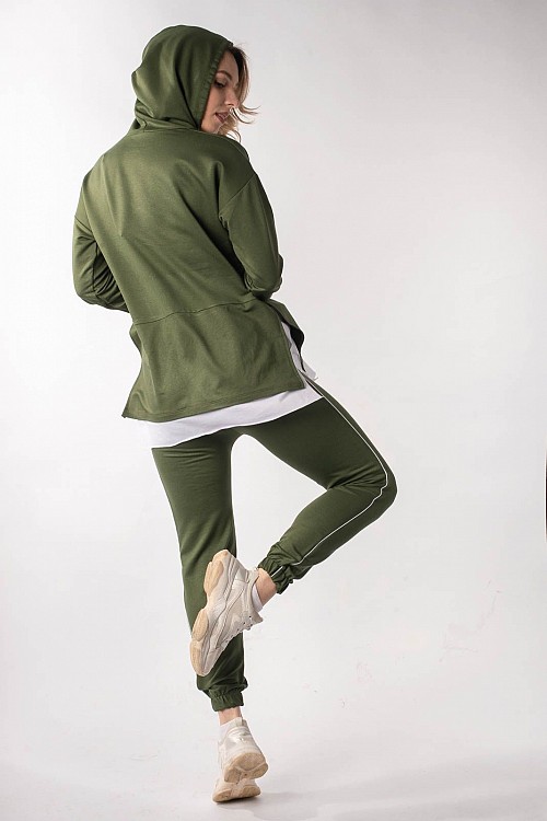 Σετ γυναικεία φόρμα jogging λαδί Μαύρο XL