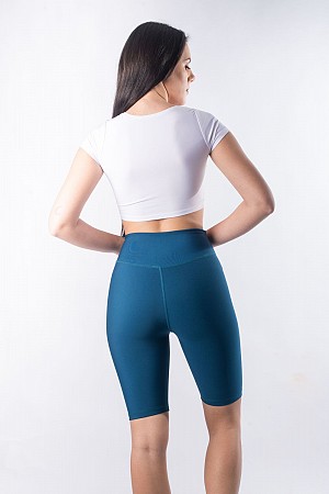 Κολάν ποδηλατικό push up ψηλόμεσο πετρόλ