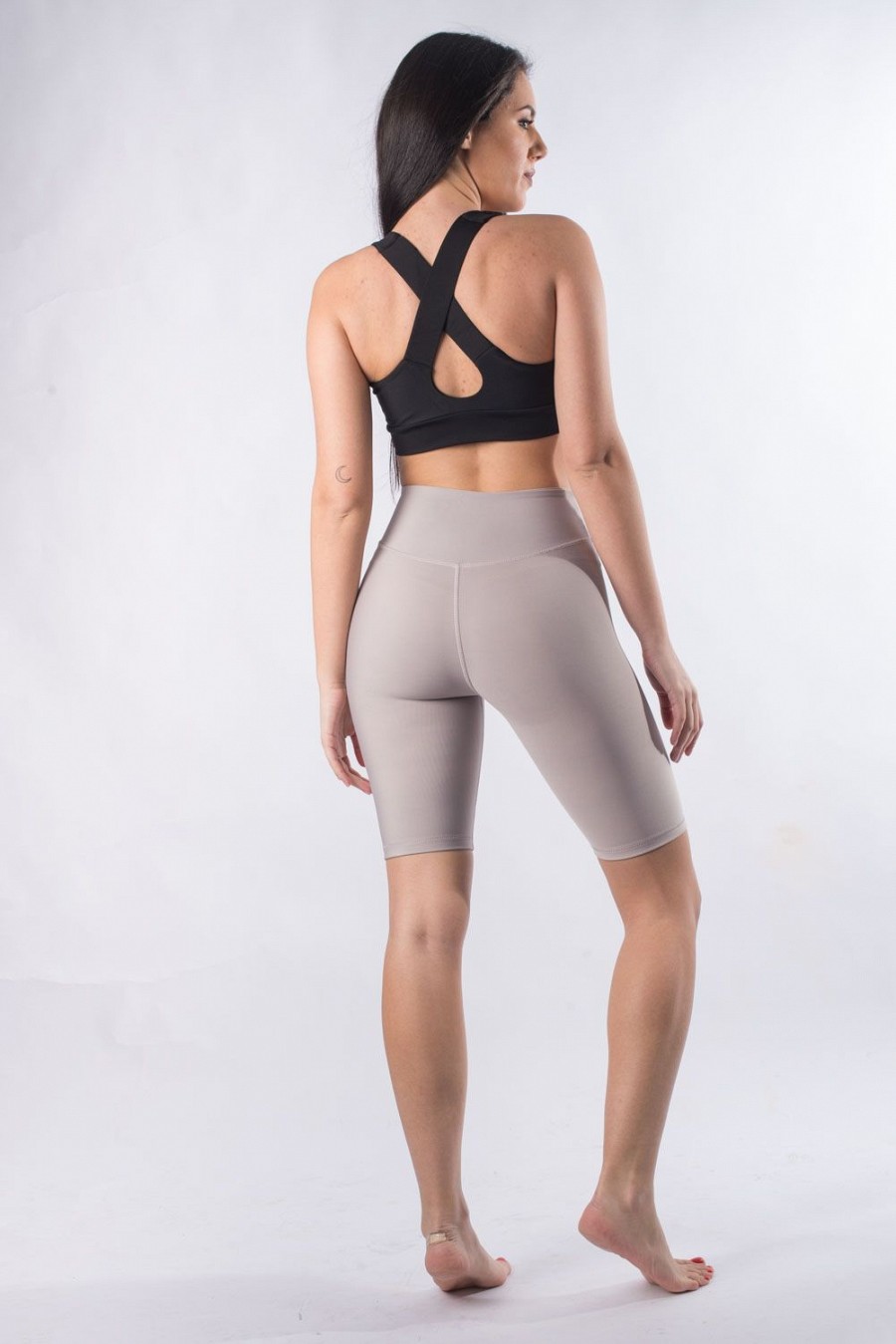 Κολάν ποδηλατικό ψηλόμεσο γκρί ανοιχτό