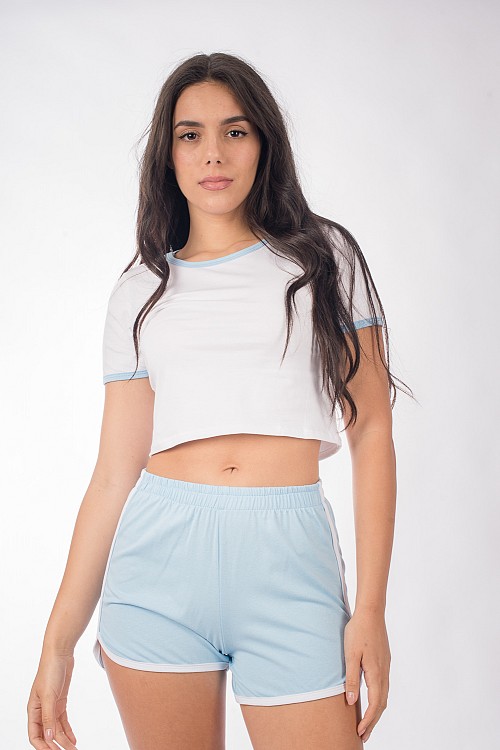 one size sorts σετ κοντό μανίκι μπλούζα ONE SIZE