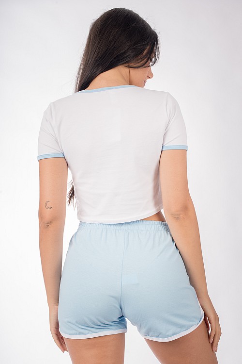 one size sorts σετ κοντό μανίκι μπλούζα ONE SIZE