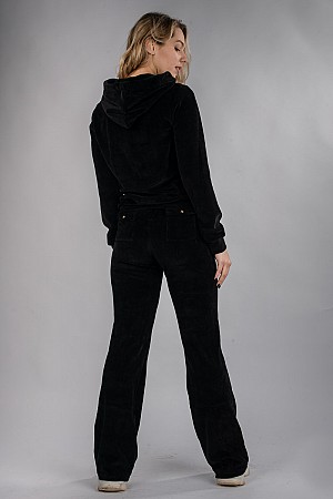 Βελουτέ γυναικεία φόρμα σκούρο μαύρο