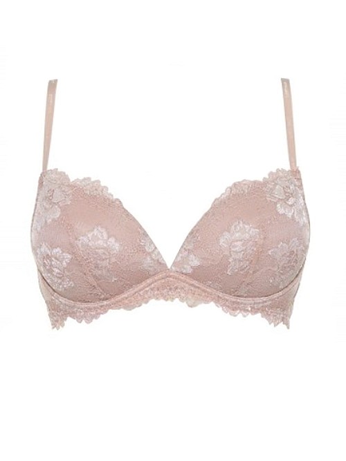 Σουτιέν χωρίς μπανέλα μπεζ με δαντέλα push up B 85