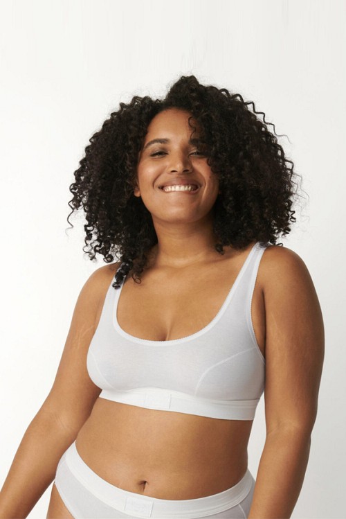Βαμβακερό μπουστάκι double comfort Λευκό Large (42)