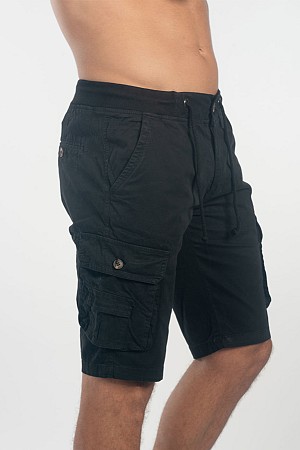 Ανδρική βερμούδα με τσέπες μαύρη