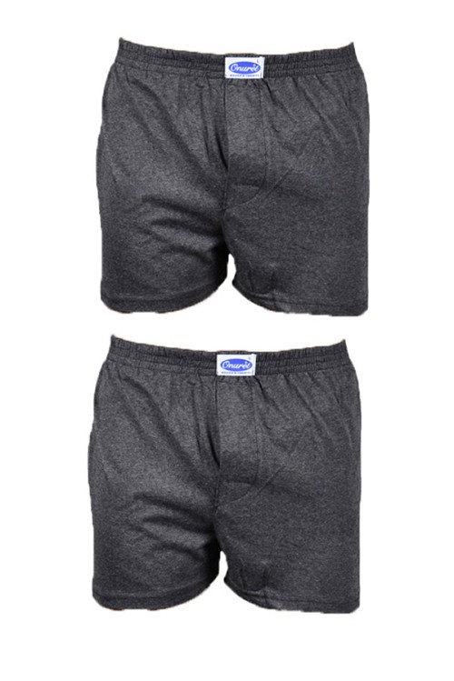 Boxer σετ 2 τεμαχίων με κουμπί ανθρακί XXLarge