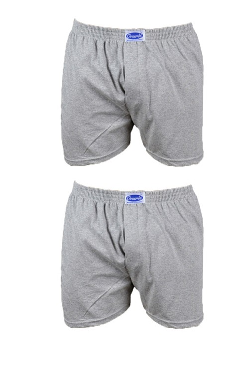 Boxer σετ 2 τεμαχίων με κουμπί γκρι XXXLarge