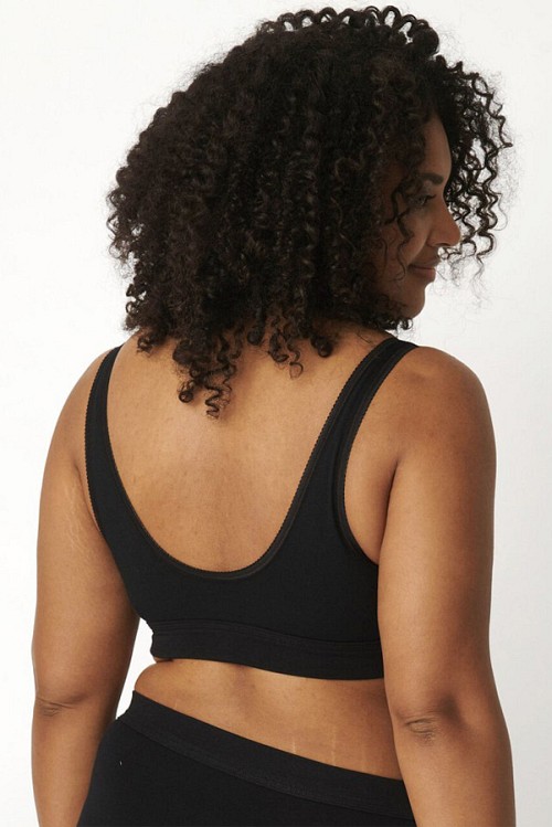 Γυναικείο μπουστάκι double comfort top βαμβακερό μαύρο Small (38)