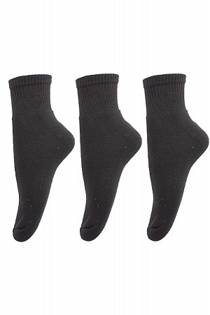 Γυναικείες κάλτσες ημίκοντες 3 τεμ μαύρες πετσετέ