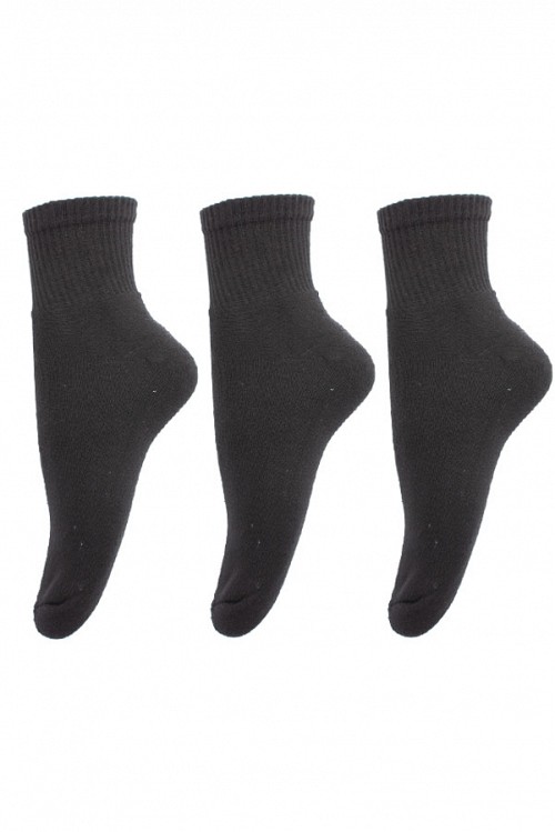 Γυναικείες κάλτσες ημίκοντες 3 τεμ μαύρες πετσετέ