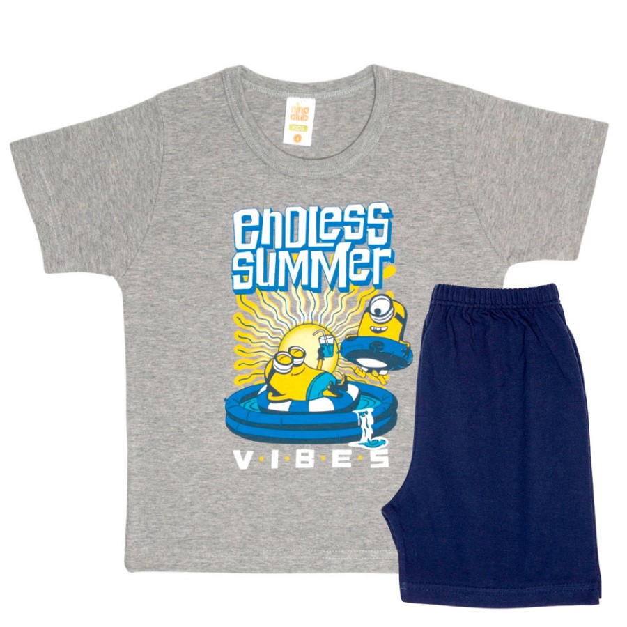 Καλοκαιρινή πυτζάμα αγορίστικη γκρί Minions