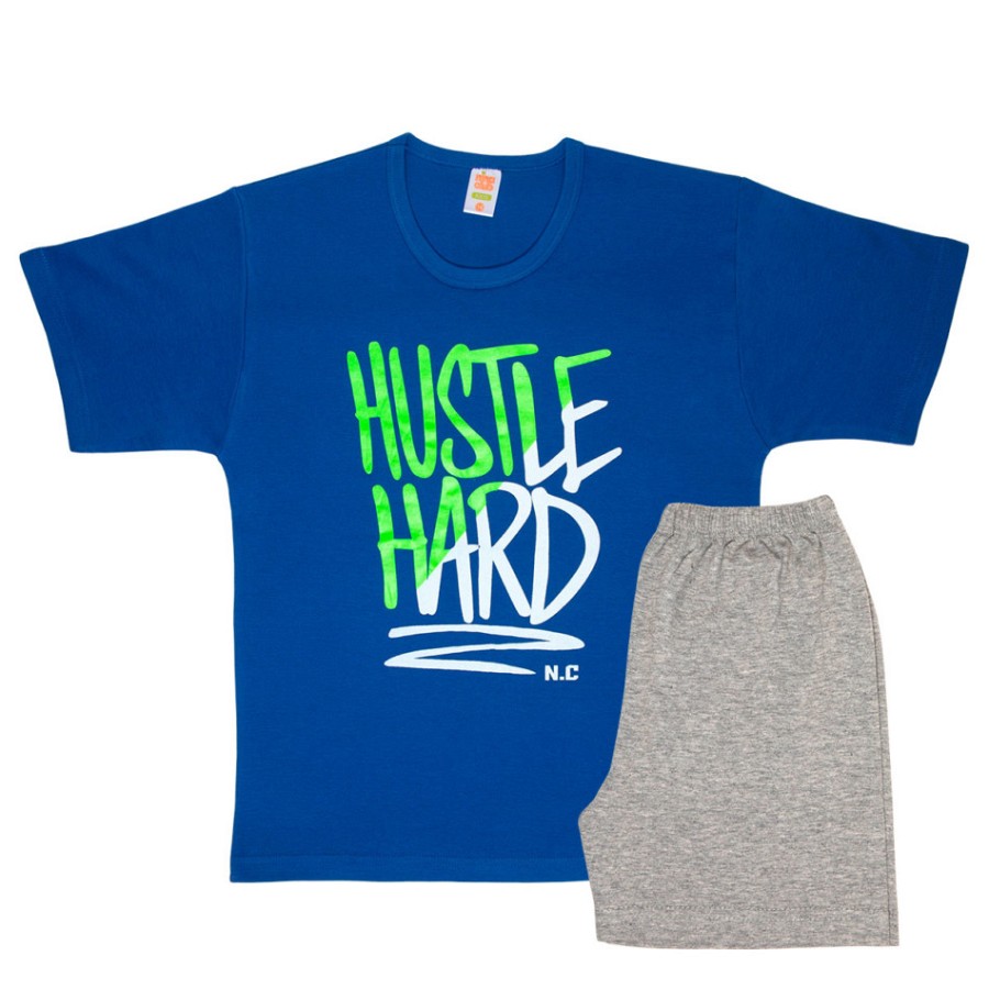 Εφηβική πιτζάμα Αγορίστικη μπλέ καλοκαιρινή