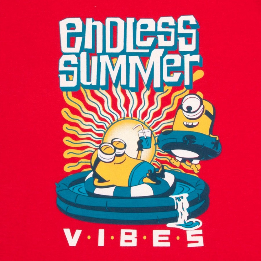 Αγορίστικη παιδική πυτζάμα Minions Κόκκινη με κοντό παντελόνι