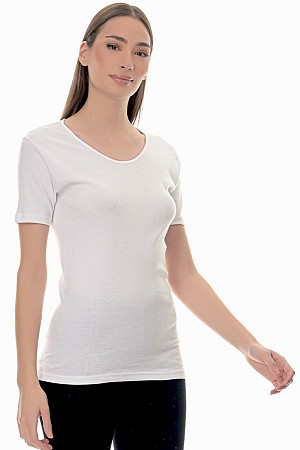 Γυναικεία φανέλα λευκή κοντό μανίκι 100%βαμβάκι