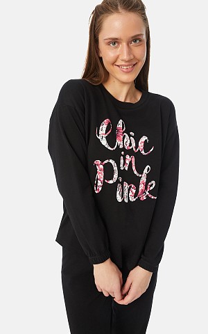 Hello Φούτερ Γυναικεία Πυτζάμα μαυρη