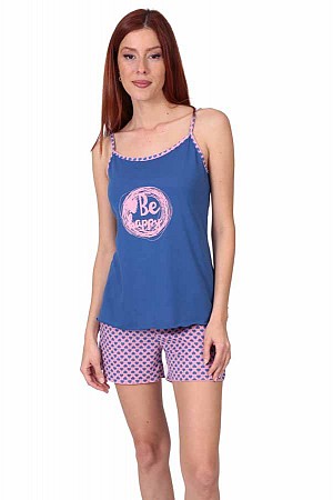 Γυναικεία πυτζάμα ραντάκι με σορτς be happy