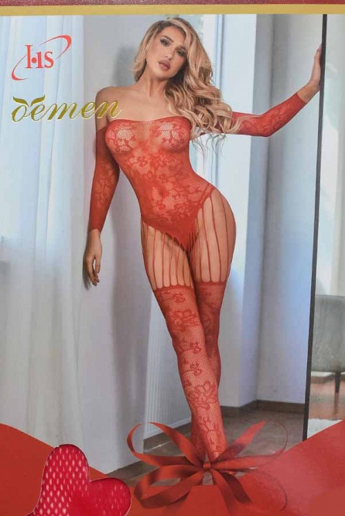 Σέξι Ολόσωμο Διχτυωτό Καλσόν – Κόκκινο