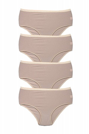 Κλασική κυλότα AELIA 4 τεμαχίων μπεζ 100% βαμβάκι