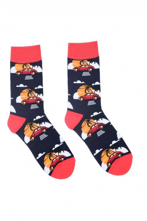 Unisex κάλτσες με κόκκινα αυτοκίνητα
